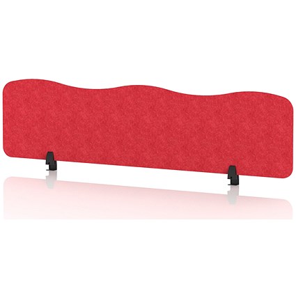 Sch! Acoustic Desktop Screen - Wave - 1600 x 400mm - Poppy Red