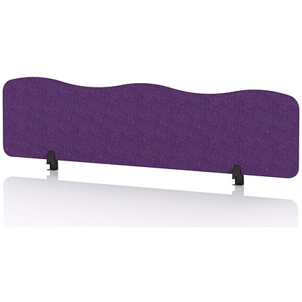 Sch! Acoustic Desktop Screen - Wave - 1600 x 400mm - Plum Purple