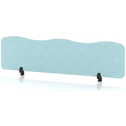 Sch! Acoustic Desktop Screen - Wave - 1600 x 400mm - Sky Light Blue