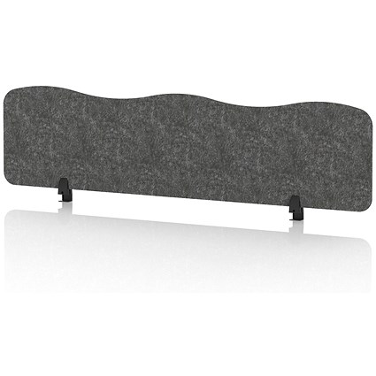 Sch! Acoustic Desktop Screen - Wave - 1600 x 400mm - Graphite Charcoal