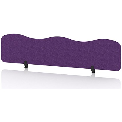 Sch! Acoustic Desktop Screen - Wave - 1800 x 400mm - Plum Purple