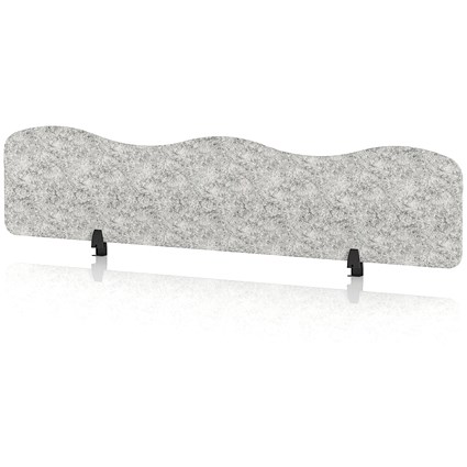 Sch! Acoustic Desktop Screen - Wave - 1800 x 400mm - Pebble Light Grey