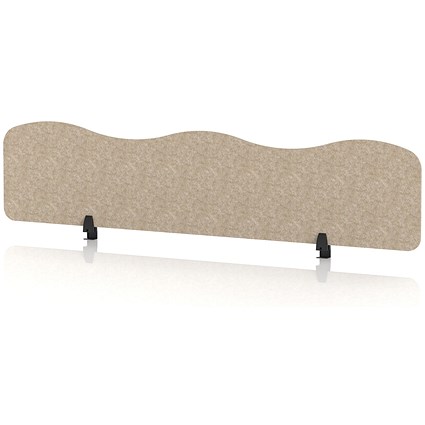 Sch! Acoustic Desktop Screen - Wave - 1800 x 400mm - Oatmeal Beige
