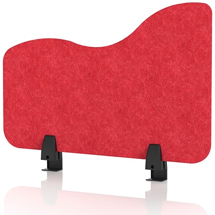 Sch! Acoustic Desktop Side Screen - Wave - 600 x 400mm - Poppy Red