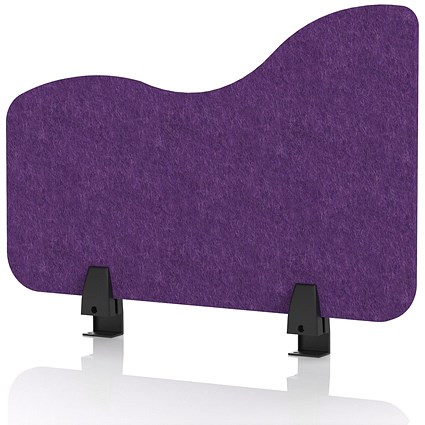 Sch! Acoustic Desktop Side Screen - Wave - 600 x 400mm - Plum Purple