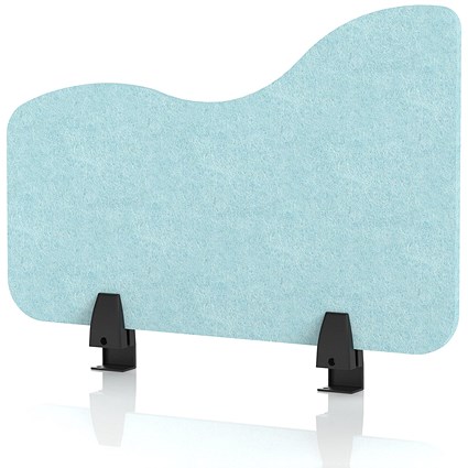 Sch! Acoustic Desktop Side Screen - Wave - 600 x 400mm - Sky Light Blue