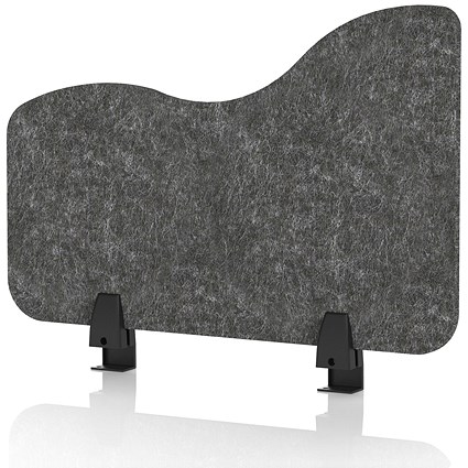 Sch! Acoustic Desktop Side Screen - Wave - 600 x 400mm - Graphite Charcoal