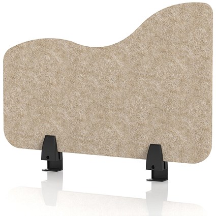 Sch! Acoustic Desktop Side Screen - Wave - 600 x 400mm - Oatmeal Beige