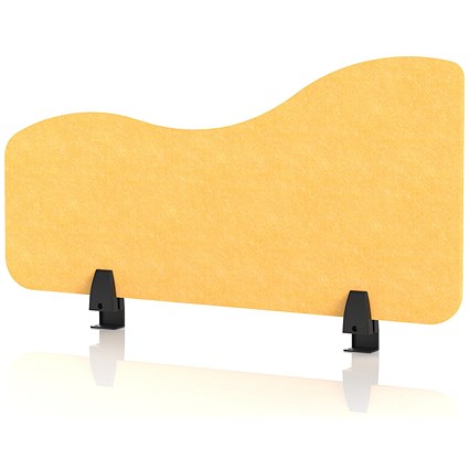 Sch! Acoustic Desktop Side Screen - Wave - 800 x 400mm - Buttercup Yellow