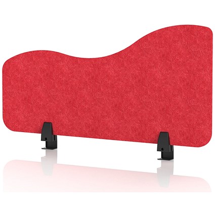 Sch! Acoustic Desktop Side Screen - Wave - 800 x 400mm - Poppy Red