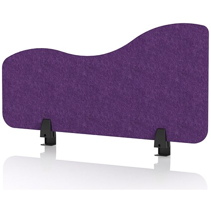 Sch! Acoustic Desktop Side Screen - Wave - 800 x 400mm - Plum Purple