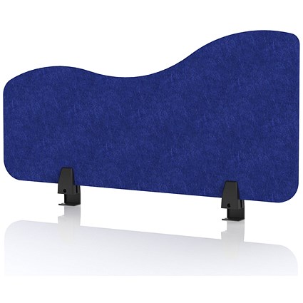 Sch! Acoustic Desktop Side Screen - Wave - 800 x 400mm - Cobalt Blue