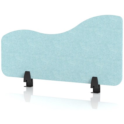 Sch! Acoustic Desktop Side Screen - Wave - 800 x 400mm - Sky Light Blue