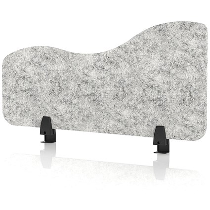Sch! Acoustic Desktop Side Screen - Wave - 800 x 400mm - Pebble Light Grey