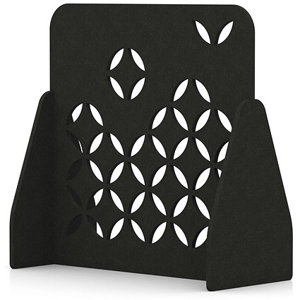 Sch! Acoustic Floor Standing Screen - Petal - Raven Black - 1200mm