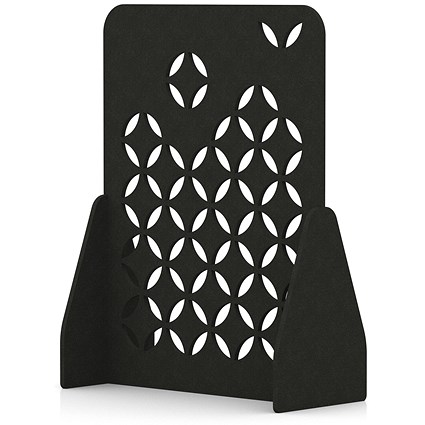 Sch! Acoustic Floor Standing Screen - Petal - Raven Black - 1600mm