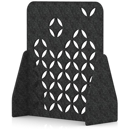 Sch! Acoustic Floor Standing Screen - Petal - Graphite Charcoal - 1400mm