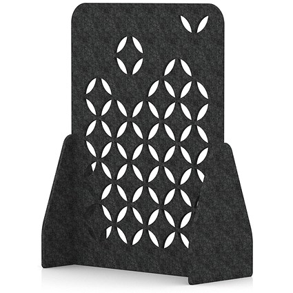Sch! Acoustic Floor Standing Screen - Petal - Graphite Charcoal - 1600mm