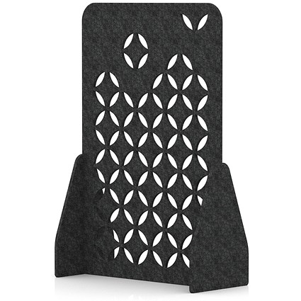 Sch! Acoustic Floor Standing Screen - Petal - Graphite Charcoal - 1800mm