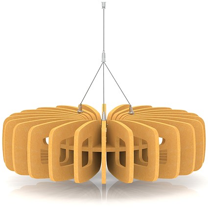 Sch! Acoustic Ceiling Baffles - Shade - Type B - 600mm Wide x 150mm High - Buttercup Yellow