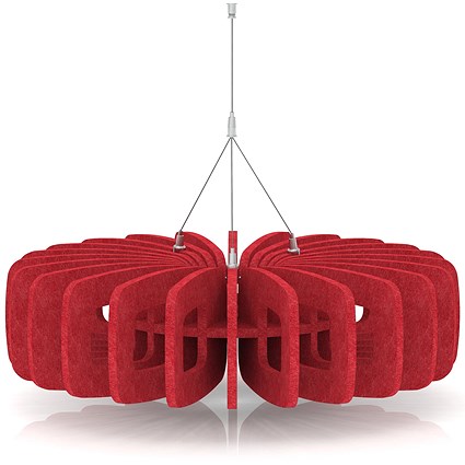 Sch! Acoustic Ceiling Baffles - Shade - Type B - 600mm Wide x 150mm High - Poppy Red