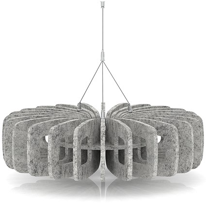 Sch! Acoustic Ceiling Baffles - Shade - Type B - 600mm Wide x 150mm High - Pebble Light Grey