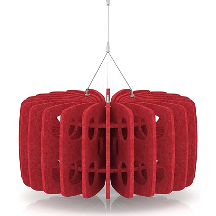 Sch! Acoustic Ceiling Baffles - Shade - Type B - 600mm Wide x 300mm High - Poppy Red