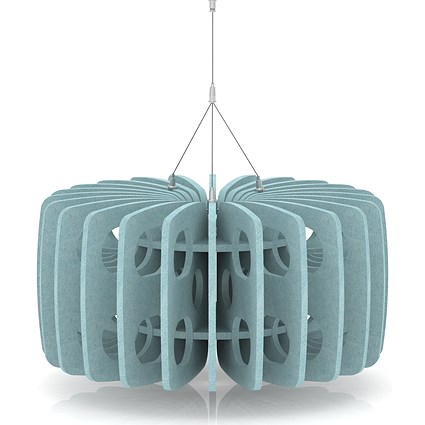 Sch! Acoustic Ceiling Baffles - Shade - Type B - 600mm Wide x 300mm High - Sky Light Blue