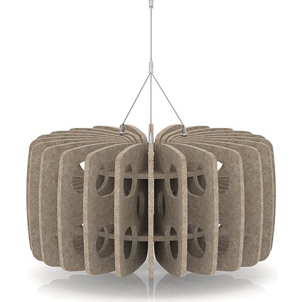 Sch! Acoustic Ceiling Baffles - Shade - Type B - 600mm Wide x 300mm High - Oatmeal Beige