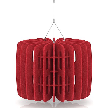 Sch! Acoustic Ceiling Baffles - Shade - Type B - 600mm Wide x 450mm High - Poppy Red