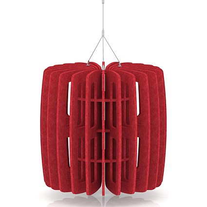 Sch! Acoustic Ceiling Baffles - Shade - Type B - 600mm Wide x 600mm High - Poppy Red