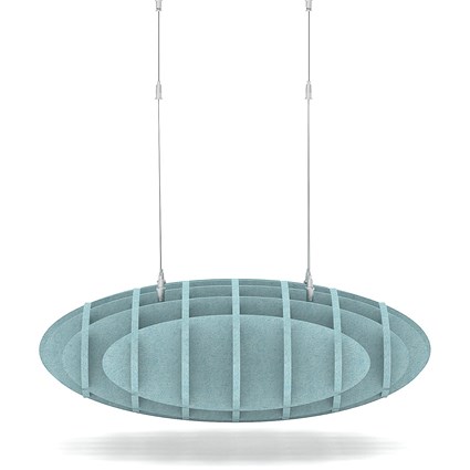 Sch! Acoustic Ceiling Baffles - Hatch - Type D - 700 x 700mm Wide x 250mm High - Sky Light Blue