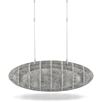 Sch! Acoustic Ceiling Baffles - Hatch - Type D - 700 x 700mm Wide x 250mm High - Pebble Light Grey