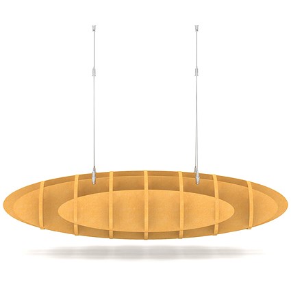 Sch! Acoustic Ceiling Baffles - Hatch - Type D - 1000 x 600mm Wide x 250mm High - Buttercup Yellow