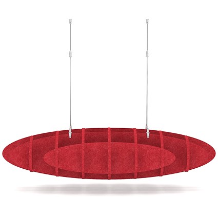 Sch! Acoustic Ceiling Baffles - Hatch - Type D - 1000 x 600mm Wide x 250mm High - Poppy Red