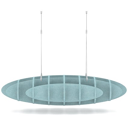 Sch! Acoustic Ceiling Baffles - Hatch - Type D - 1000 x 600mm Wide x 250mm High - Sky Light Blue