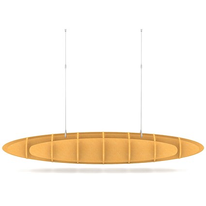 Sch! Acoustic Ceiling Baffles - Hatch - Type D - 1600 x 650mm Wide x 250mm High - Buttercup Yellow