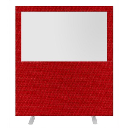 Impulse Plus Clear Half Vision Floor Screen, 1600x1800mm, Burgundy