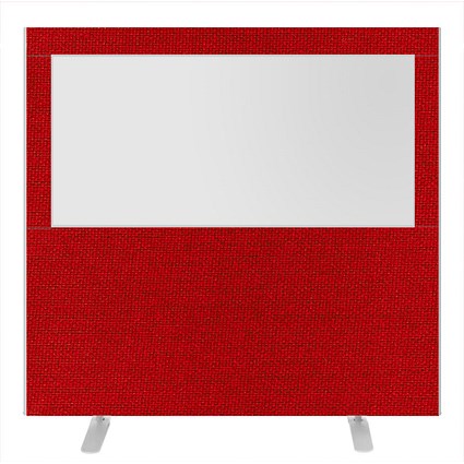 Impulse Plus Clear Half Vision Floor Screen, 1600x1500mm, Burgundy