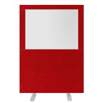 Impulse Plus Clear Half Vision Floor Screen, 1200x1500mm, Burgundy