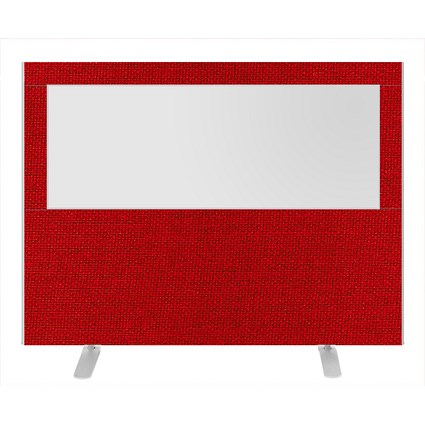 Impulse Plus Clear Half Vision Floor Screen, 1600x1200mm, Burgundy
