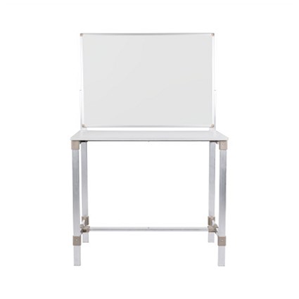 Bi-Office Biofusion Workstation Desk With Magnetic Whiteboard, 1110x470mm Desk, 900x900mm Whiteboard
