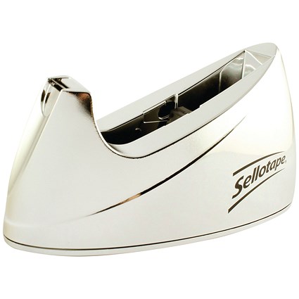 Sellotape Large Desktop Tape Dispenser, Takes 25mm x 66m Tape, Chrome Sellotape Large Desktop Tape Dispenser, Takes 25mm x 66m Tape, Chrome