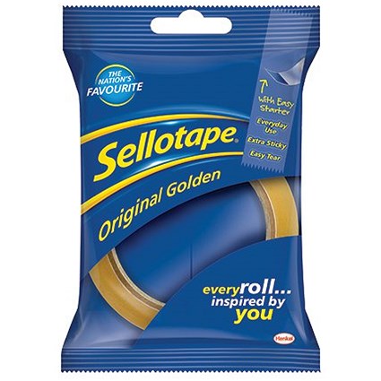 Sellotape Original Golden Tape, 24mmx50m