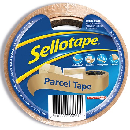 Sellotape Brown Parcel Tape, 48mmx50m, Pack of 8