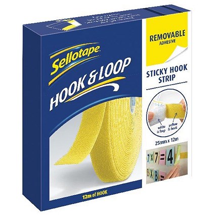 Sellotape Sticky Hook Strip Removable 25mmx12m