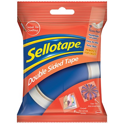 Sellotape Double-Sided Tape, 12mm x 33m, Pack of 12