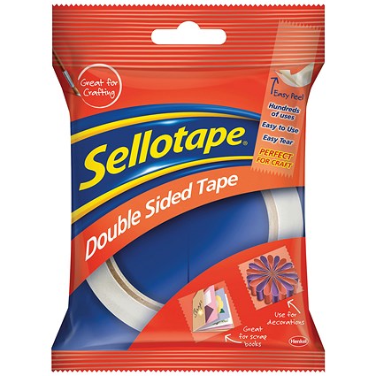 Sellotape Double-sided Tape, 25mm x 33m, Pack of 6