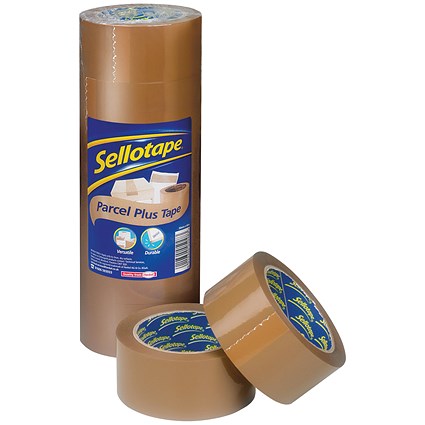Sellotape Superseal Case Sealing Tape, Polypropylene, 50mmx66m, Buff, Pack of 6