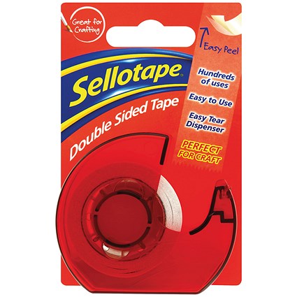 Sellotape Double Sided Tape and Dispenser, 15mm x 5m